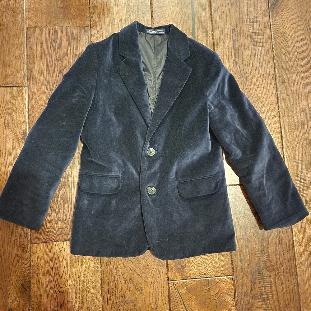Nautica Navy Blue Velvet Blazer - Boys 7